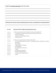 School Breakfast Program on-Site Monitoring Form - Arizona, Page 3