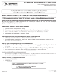 Document preview: Form AA-53.2 Statement in Place of Personal Appearance - New York