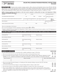 Form DTP-404 Online Pre-licensing Program Personal History Form - New York