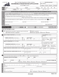 Form MV-82SN Snowmobile Registration Application - New York