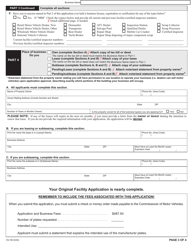 Form VS-1M Vehicle Safety Original Facility Application - Manufacturer Plates - New York, Page 3