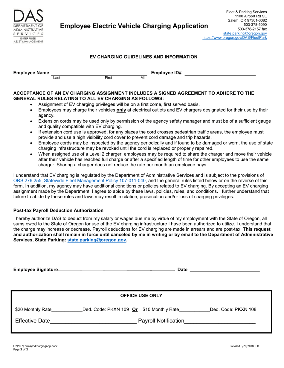 Employee Electric Vehicle Charging Application - Oregon, Page 2