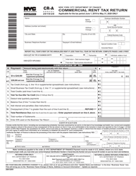 Form CR-A Commercial Rent Tax Return - New York City