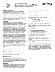 Document preview: Instructions for Form RP-233 Manufactured Home Parks Registration Form - New York