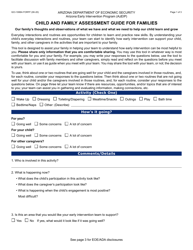 Form GCI-1088A Child and Family Assessment Guide for Families - Arizona