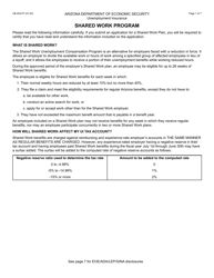 Form UB-400 Shared Work Plan Application - Arizona, Page 2