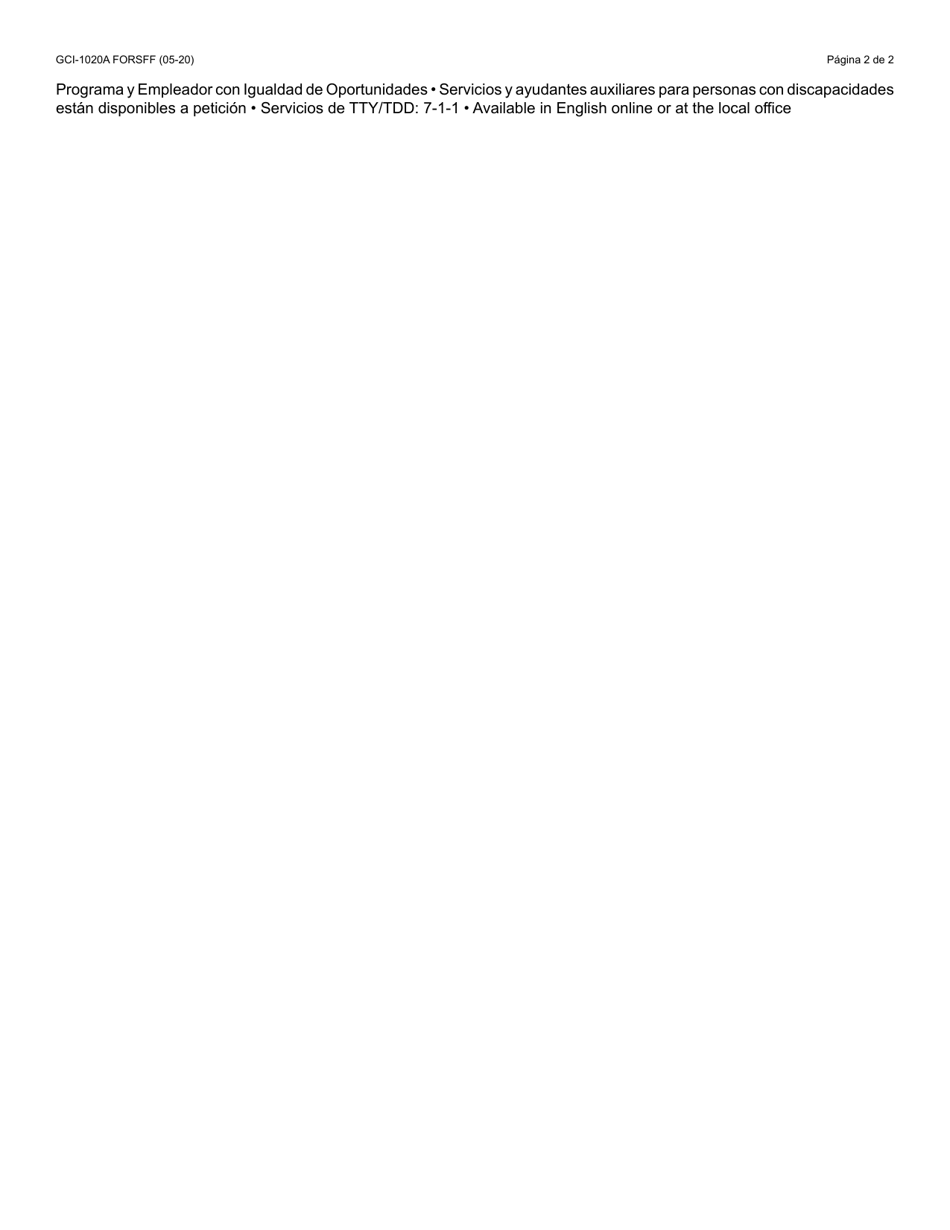 Formulario GCI-1020A-S Autorizacion Para Divulgar Informacion Protegida De Salud - Arizona (Spanish), Page 2