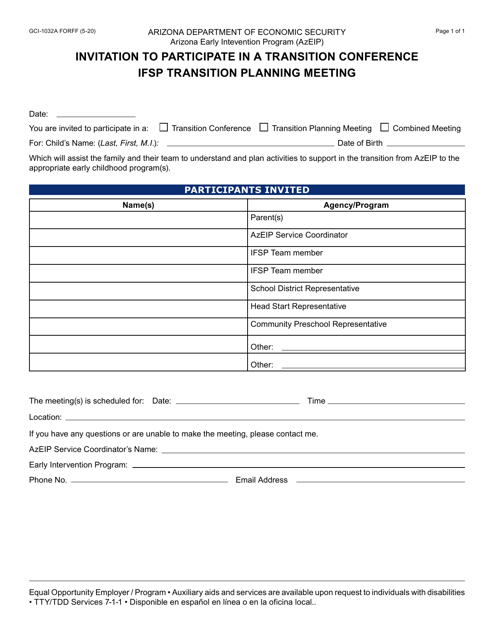 Form GCI-1032A  Printable Pdf