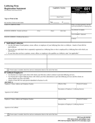 FPPC Form 601 Lobbying Firm Registration Statement - California, Page 2