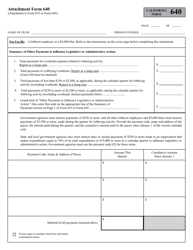 Form 640 Other Payments to Influence Legislative or Administrative Action - California, Page 2