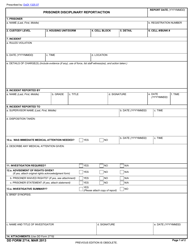 DD Form 2714 Prisoner Disciplinary Report/Action