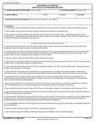 DD Form 2716-1 Department of Defense Certificate of Supervised Release, Page 2
