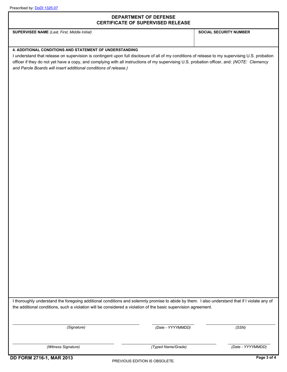 Dd Form 2716-1 - Fill Out, Sign Online And Download Fillable Pdf 