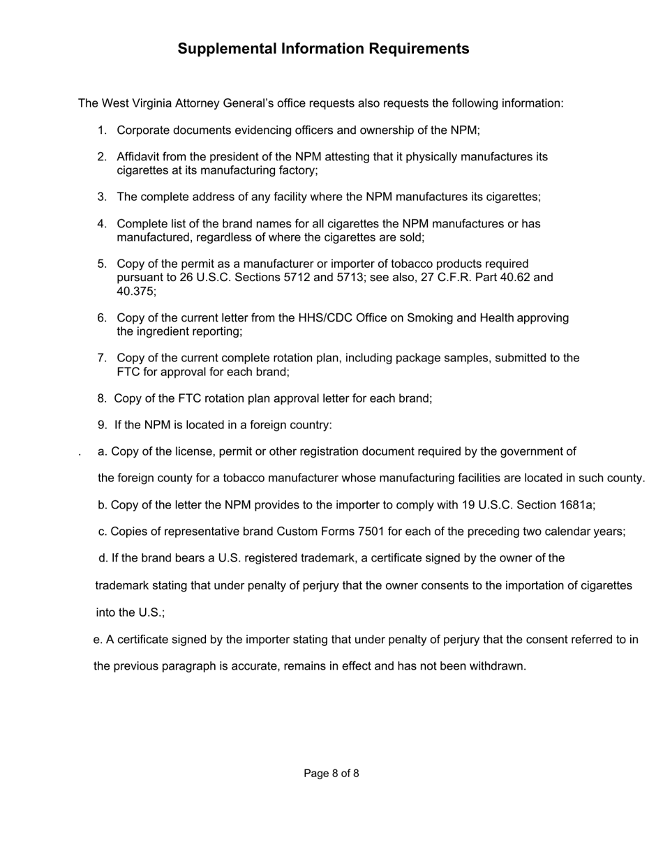 Download Instructions for Certification of Tobacco Product