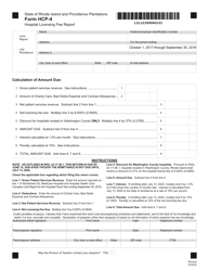 Form HCP-4 Hospital Licensing Fee Report - Rhode Island
