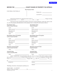 Document preview: Form 150-303-055-9 Real Property Order - Oregon