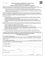 Form 771 Transfer on Death (Tod) Notice Application - Oklahoma, Page 2