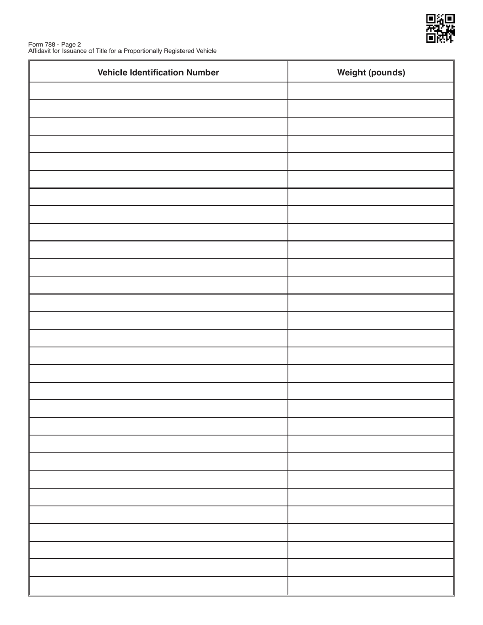 Form 788 Affidavit for Issuance of Title for a Proportionally Registered Vehicle - Oklahoma, Page 2