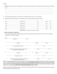 Form LLC-5.5 Articles of Organization - Illinois, Page 2