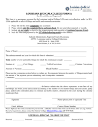 Form A &quot;Louisiana Judicial College 50 Cent Court Cost Remittance Form&quot; - Louisiana