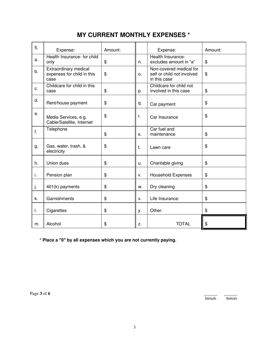 Affidavit of Financial Means - Arkansas, Page 3