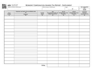 Form WC-3-SUP Workers&#039; Compensation Awards Tax Report - Supplement - Oklahoma