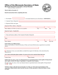 Minnesota Nonprofit Corporation Annual Renewal - Minnesota