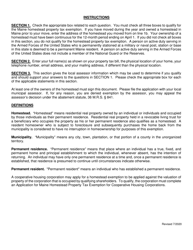 Application for Maine Homestead Property Tax Exemption - Maine, Page 2