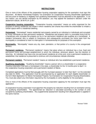 Application for Maine Homestead Property Tax Exemption for Cooperative Housing Corporations - Maine, Page 2