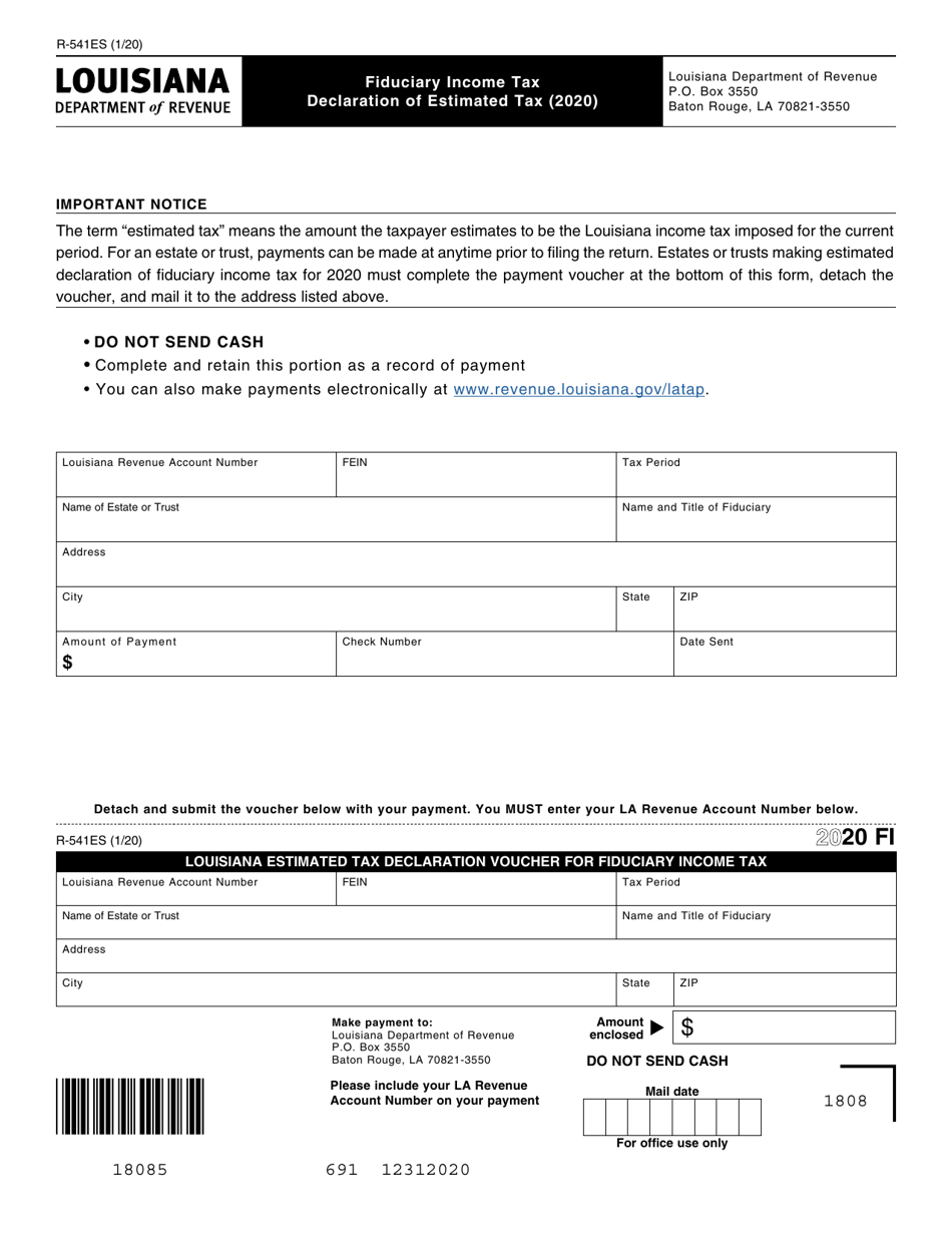 Form R541ES Download Fillable PDF or Fill Online Fiduciary Tax