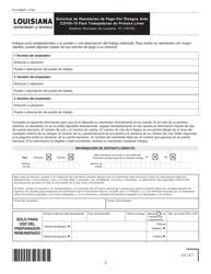 Formulario R-6186SP Solicitud De Reembolso De Pago Por Riesgos Ante Covid-19 Para Trabajadores De Primera Linea - Louisiana (Spanish), Page 2