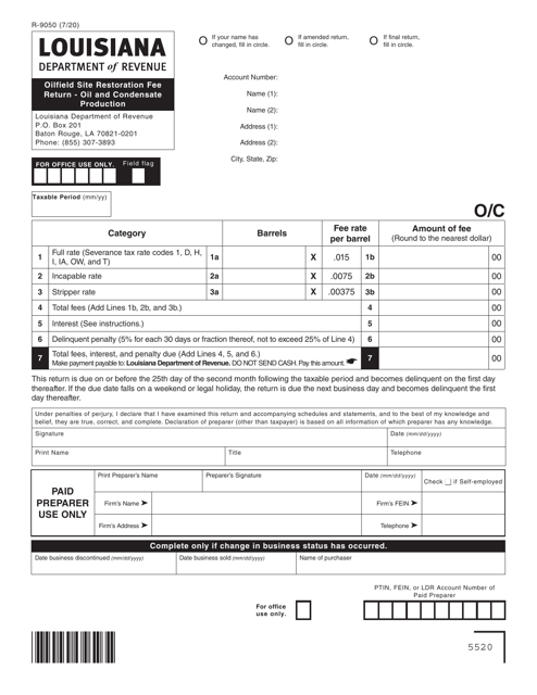 Form R-9050  Printable Pdf