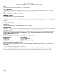 Form NPA Articles of Amendment (Domestic Nonprofit Corporation) - Kentucky, Page 2