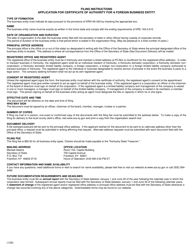 Form FBE Certificate of Authority (Foreign Business Entity) - Kentucky, Page 2
