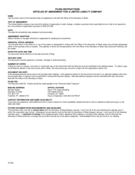 Form LLA Articles of Amendment (Limited Liability Company) - Kentucky, Page 2