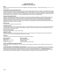 Form KNL Statement of Qualification (Domestic Limited Liability Partnership) - Kentucky, Page 2
