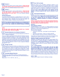 Instructions for Form 200-02 Delaware Individual Non-resident Income Tax Return - Delaware, Page 8