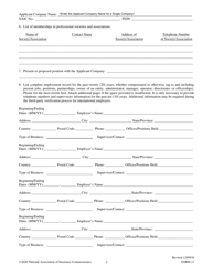 Form 11 Uniform Certificate of Authority Application (Ucaa) Biographical Affidavit, Page 2