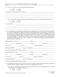 Form 11 Uniform Certificate of Authority Application (Ucaa) Biographical Affidavit, Page 3
