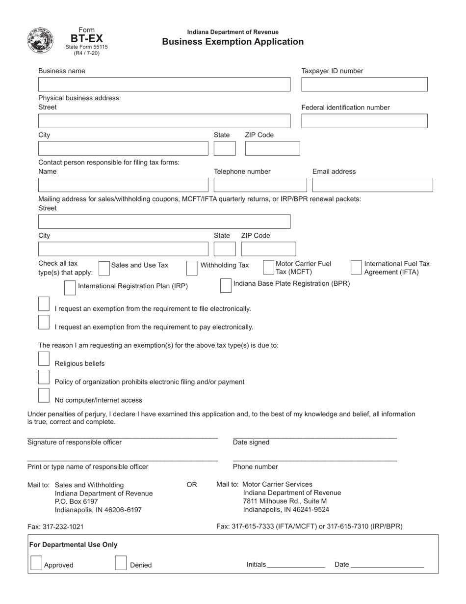 Form BT-EX (State Form 55115) - Fill Out, Sign Online and Download ...