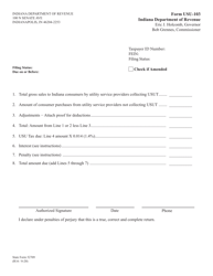 Form USU-103 (State Form 52709) Utilities Services Use Tax - Indiana