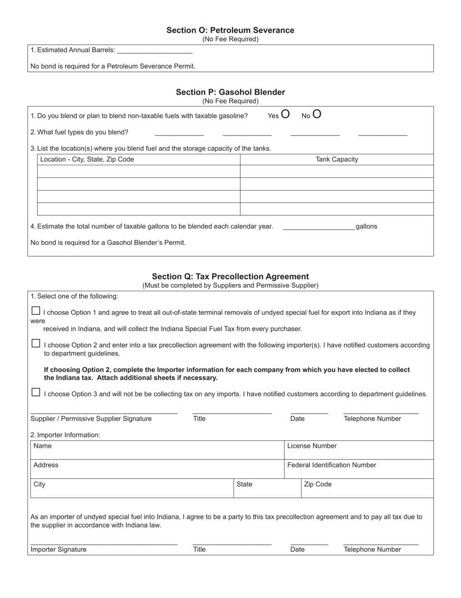 Form FT-1 (State Form 46297) Fuel Tax License Application - Indiana, Page 6