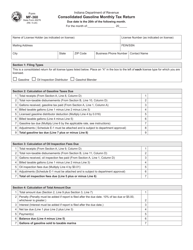Form MF-360 (State Form 49276) &quot;Consolidated Gasoline Monthly Tax Return&quot; - Indiana
