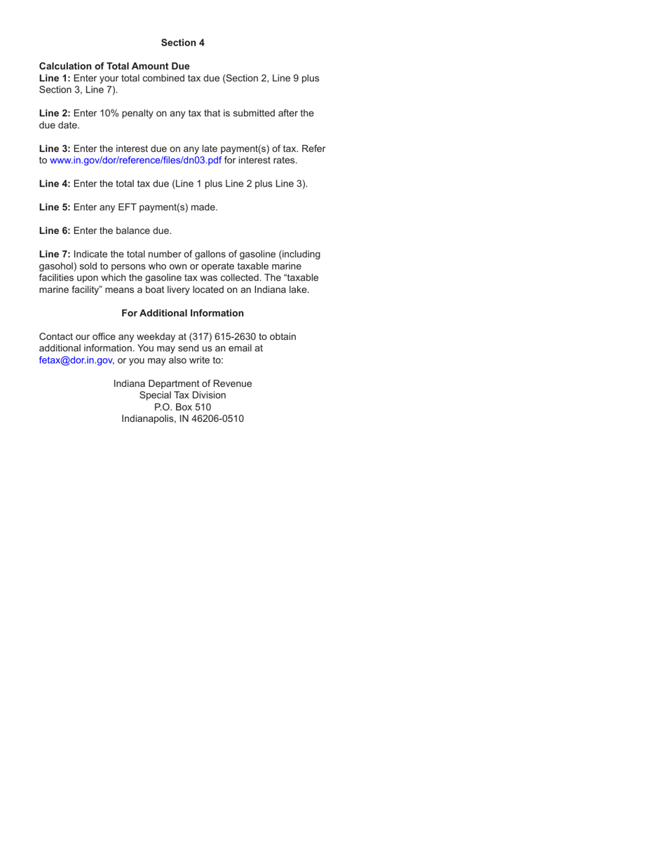 Form MF-360 (State Form 49276) Consolidated Gasoline Monthly Tax Return - Indiana, Page 5