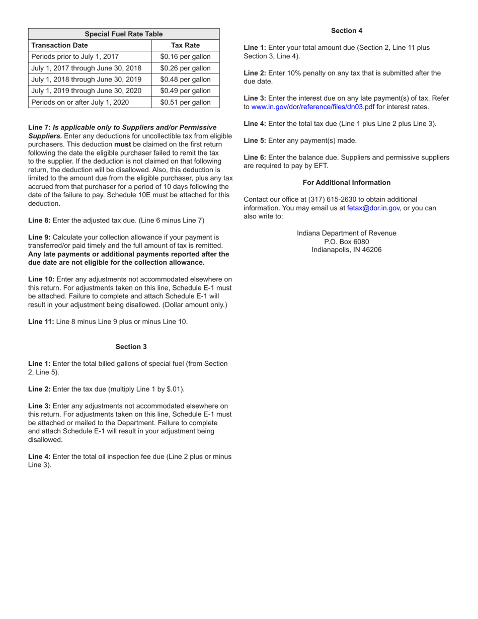 Form SF-900 (State Form 49877) Consolidated Special Fuel Monthly Tax Return - Indiana, Page 4