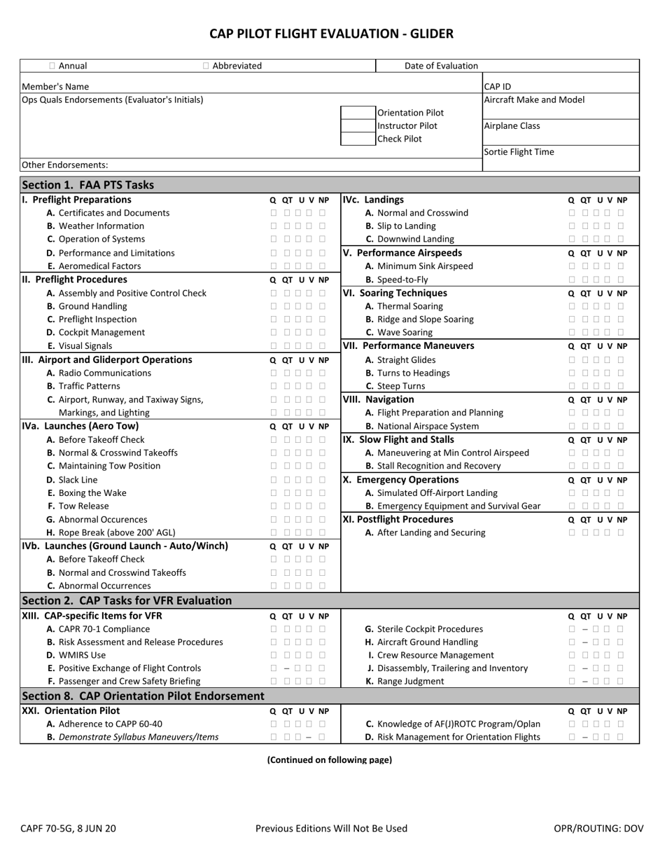 CAP Form 70-5G - Fill Out, Sign Online and Download Printable PDF ...