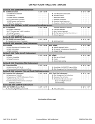 CAP Form 70-5A CAP Pilot Flight Evaluation - Airplane, Page 2