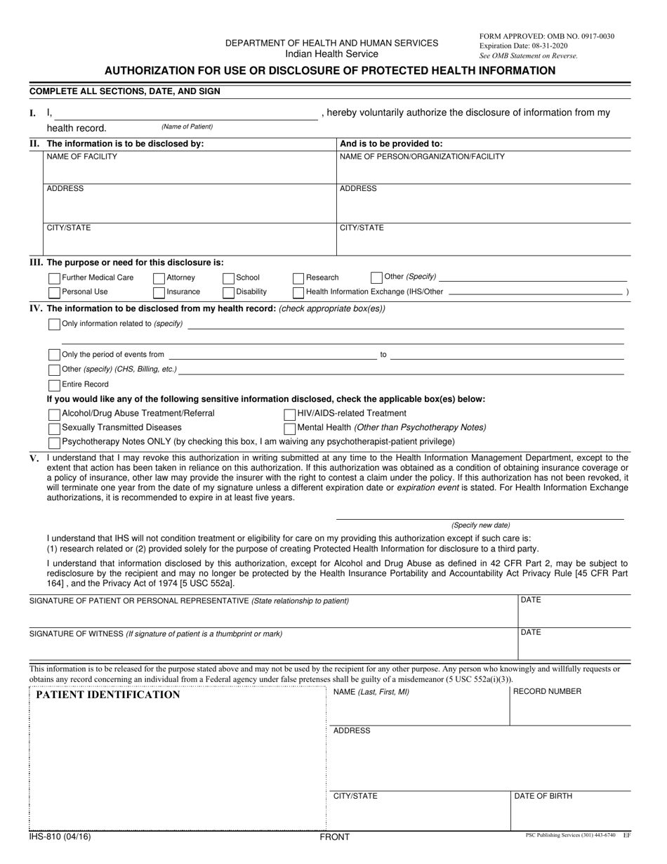 form-ihs-810-download-fillable-pdf-or-fill-online-authorization-for-use