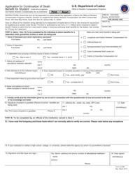 Document preview: Form LS-266 Application for Continuation of Death Benefit for Student