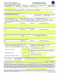 Form CA-5 Claim for Compensation by Surviving Spouse and/or Children
